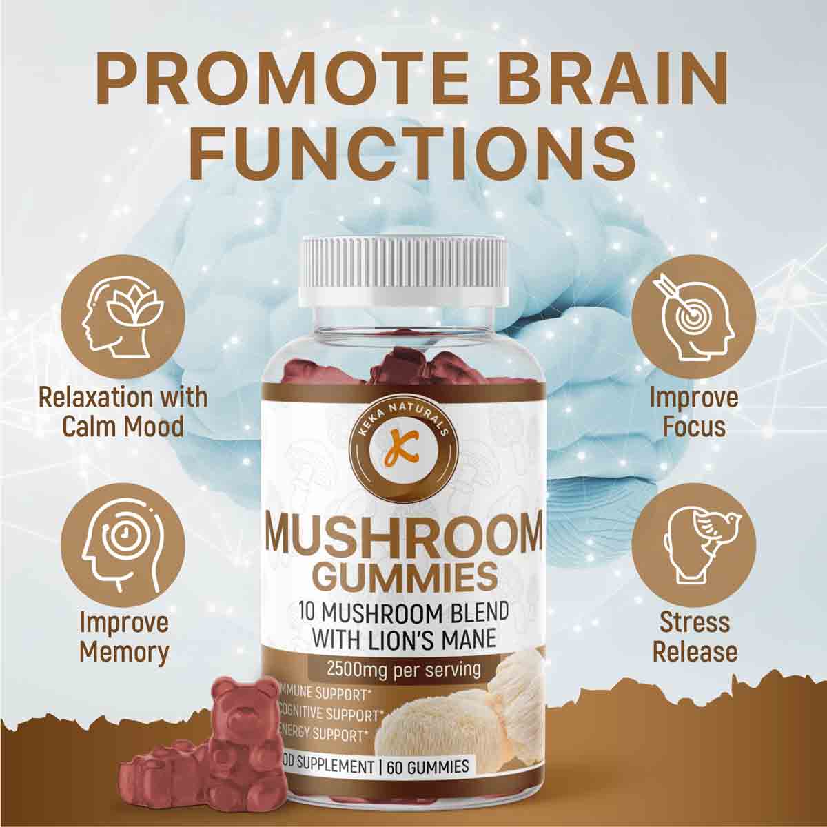 Mushroom Gummies 2500mg