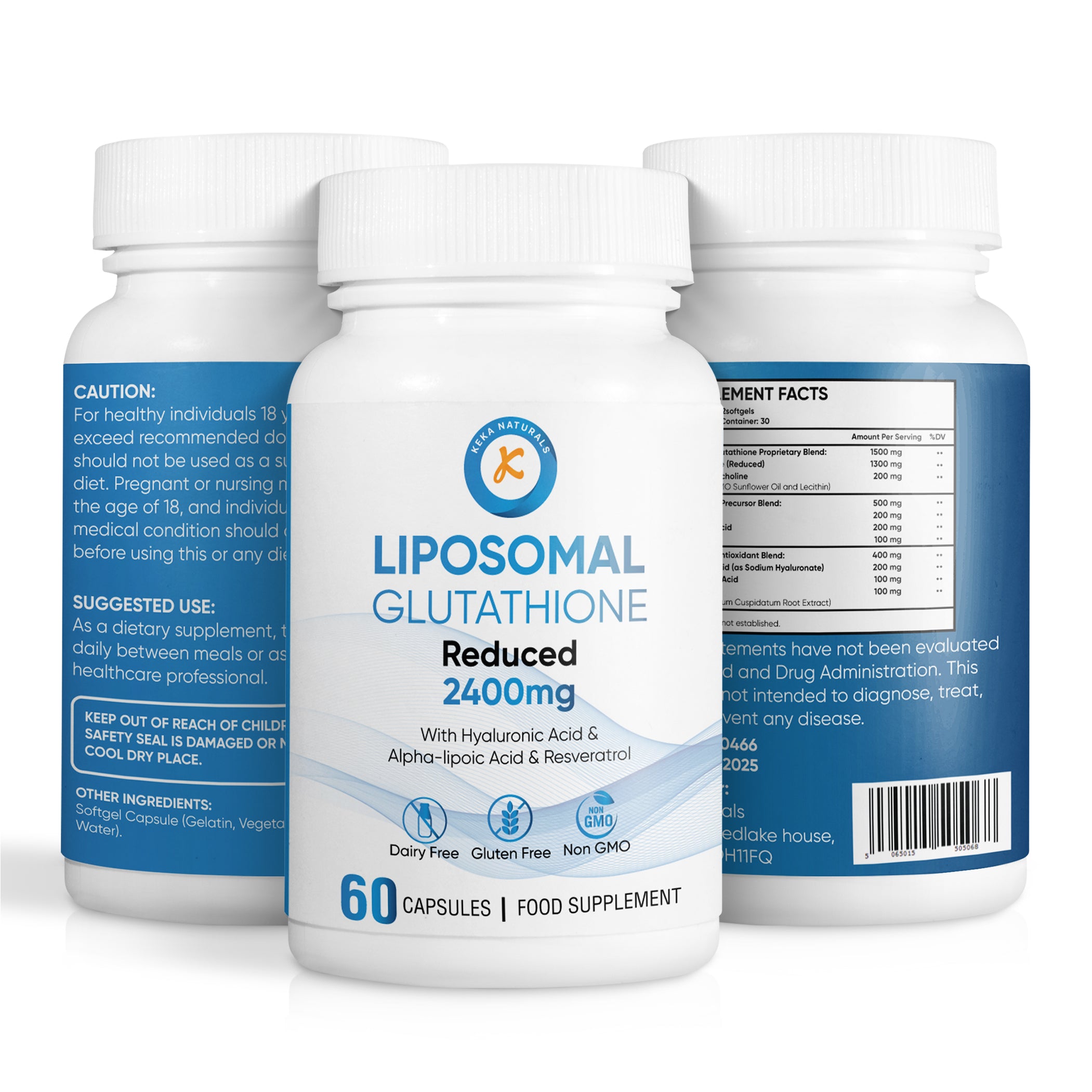 liposomal glutathione reduced with hyaluronic acid and alpha lipolic acid and resveratrol