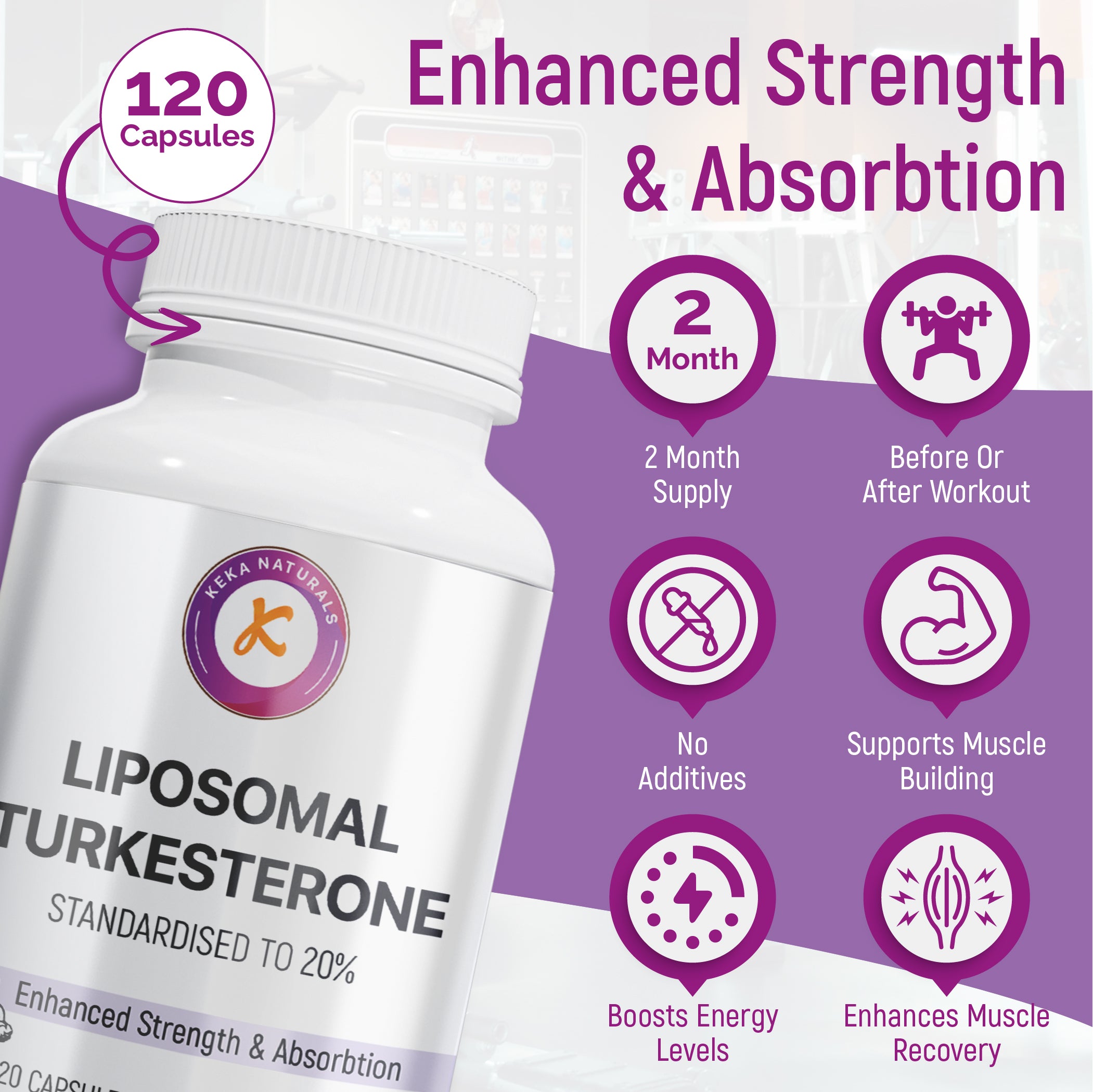 Liposomal Turkesterone+ UK 2000mg enhanced strength before or after workout