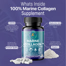 Marine Collagen with hyaluronic acid biotin and vitamin C 2300mg what's inside the marine collagen supplement