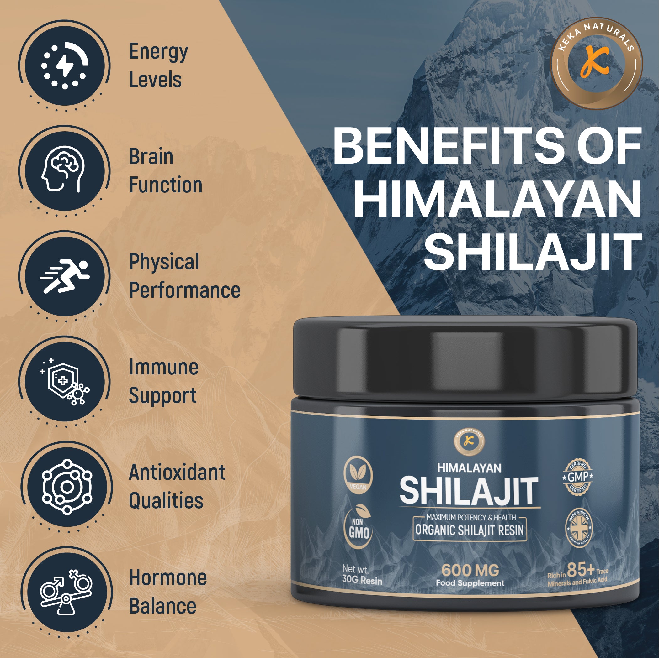 benefits of organic himalayan Shilajit Resin 30g 